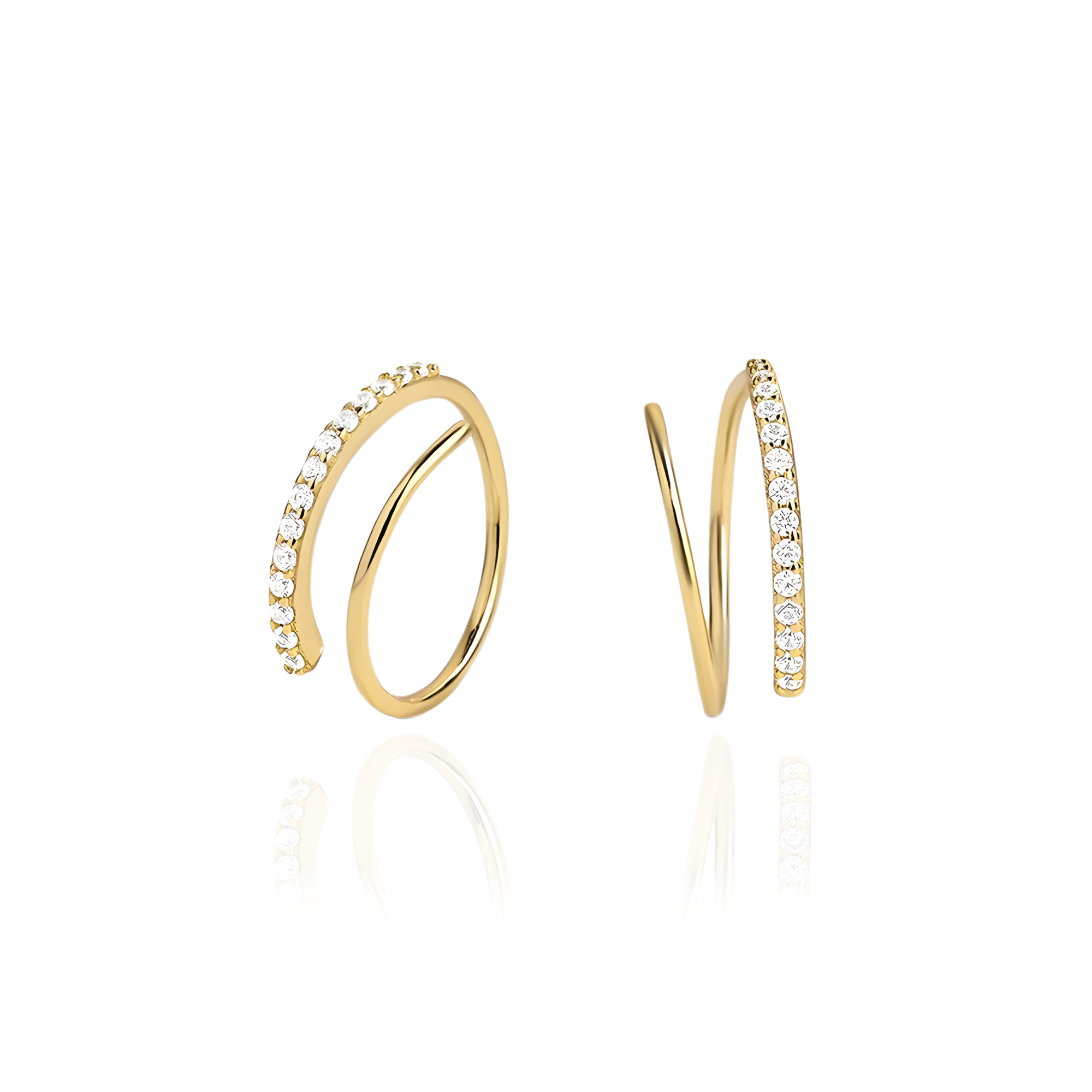 Curly diamond earrings