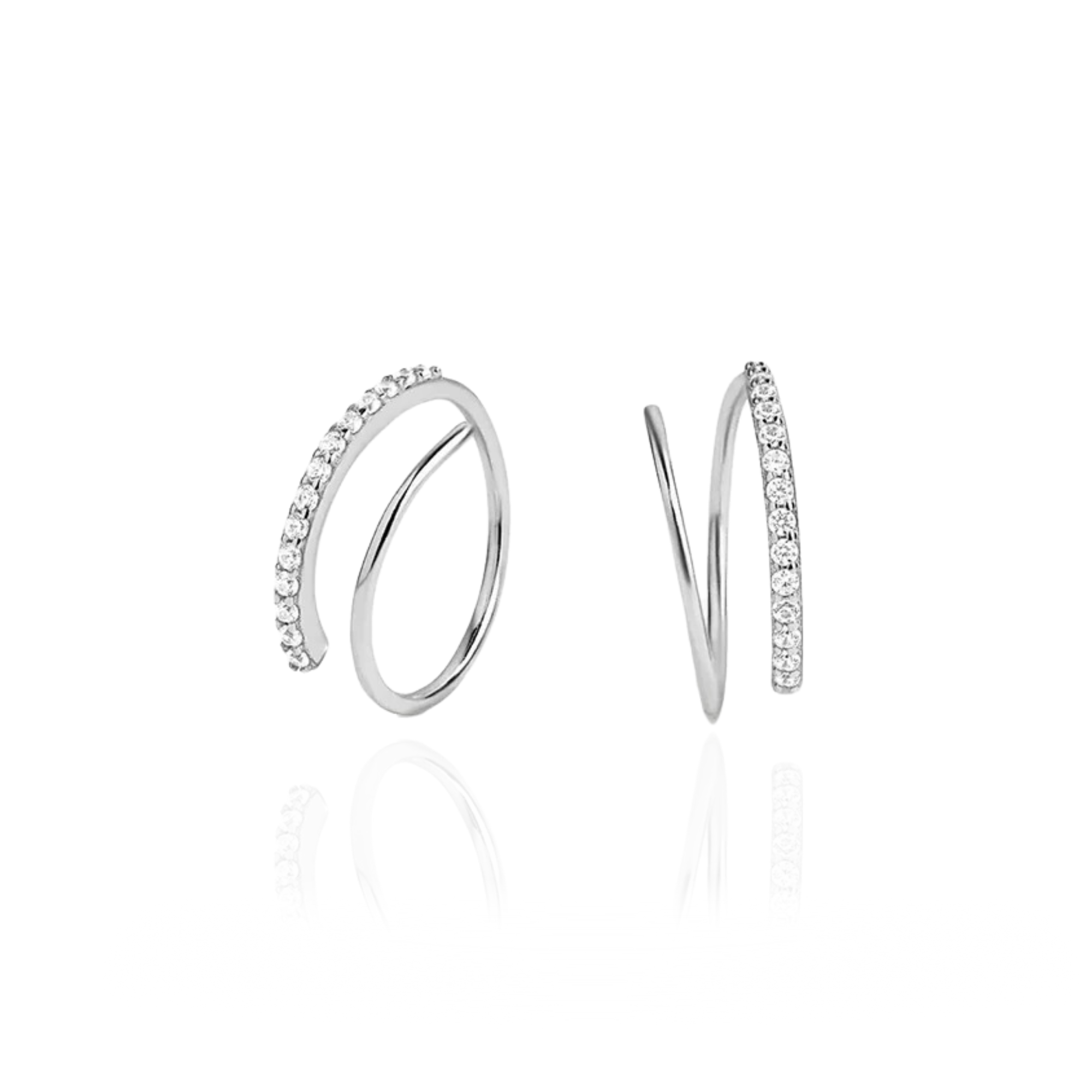 Curly diamond earrings