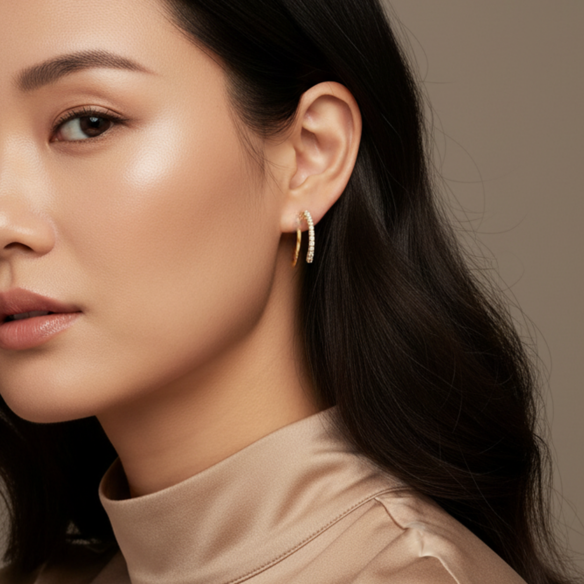 Curly diamond earrings