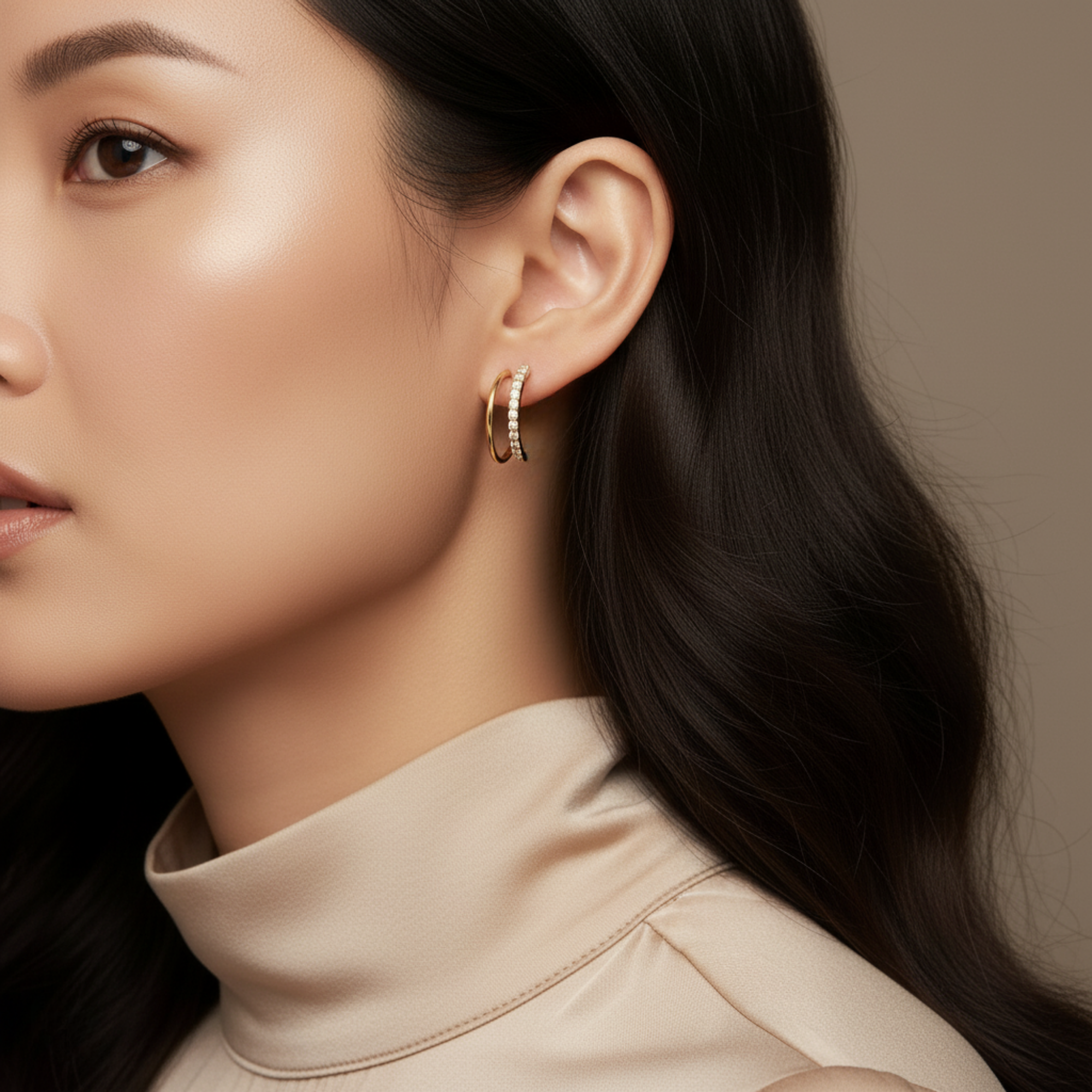 Curly diamond earrings