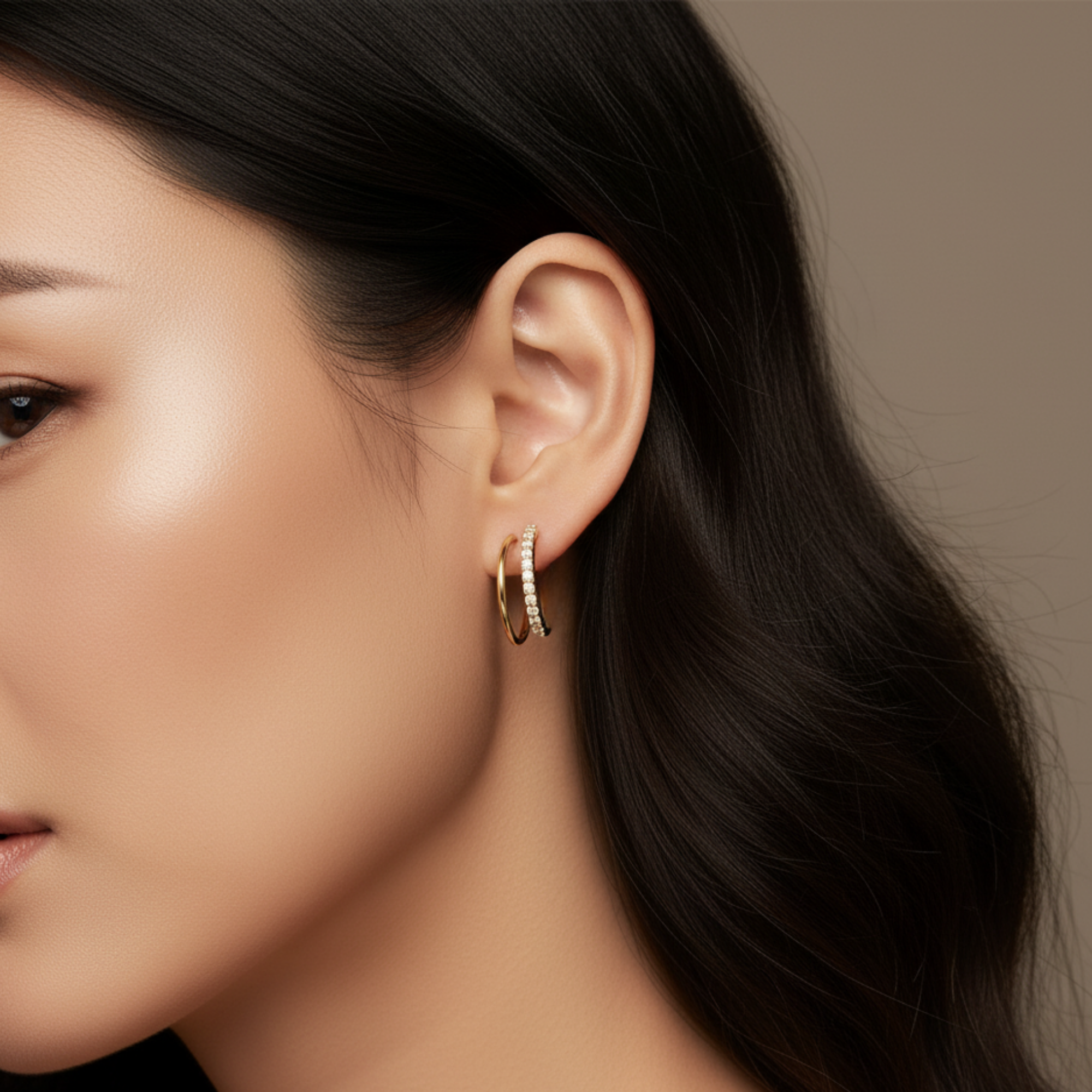 Curly diamond earrings