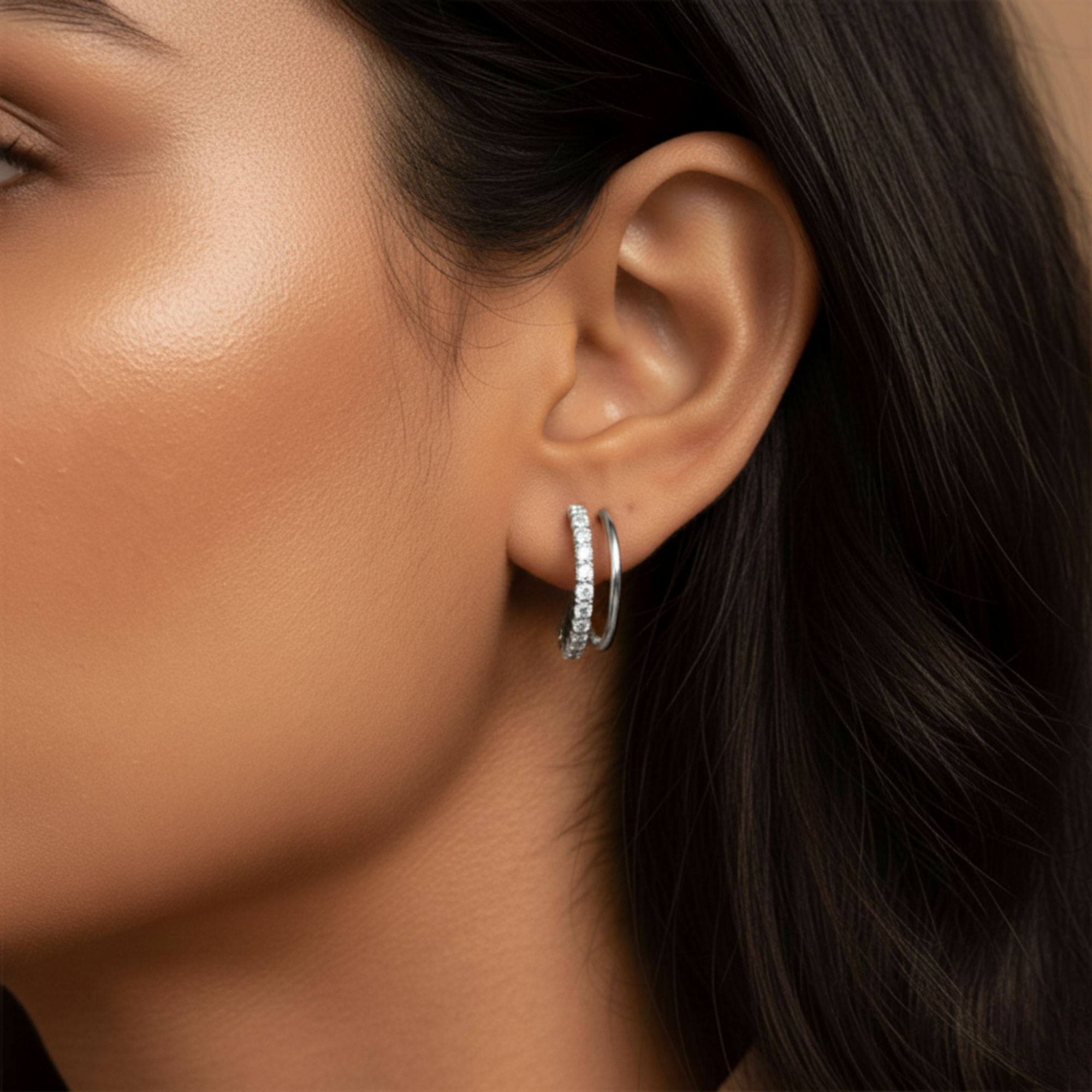 Curly diamond earrings