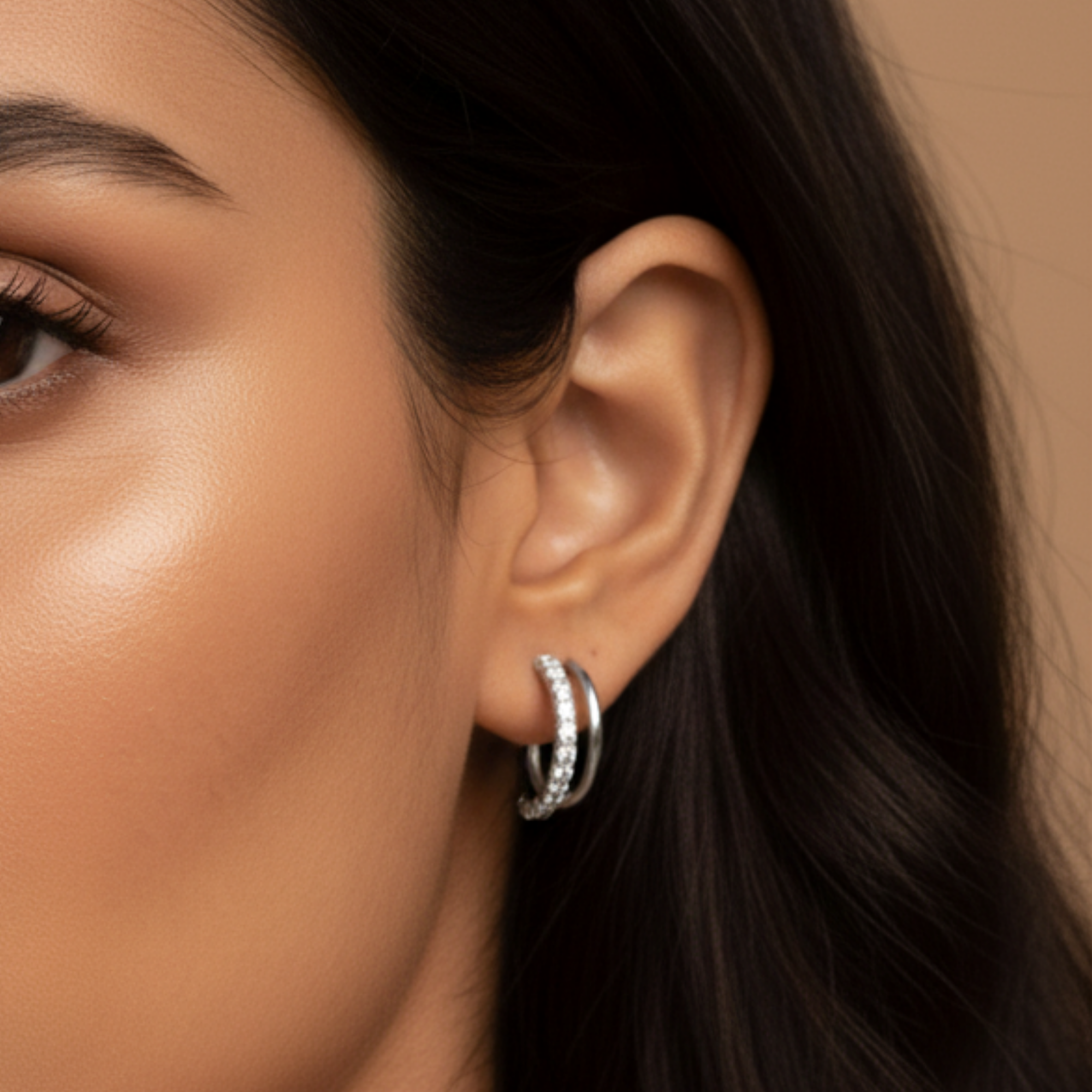 Curly diamond earrings