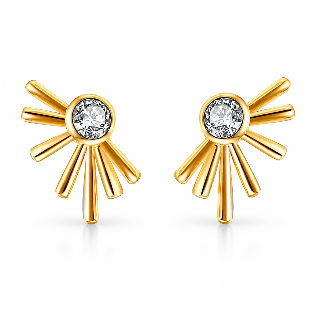 Solar Ray Gold Earrings