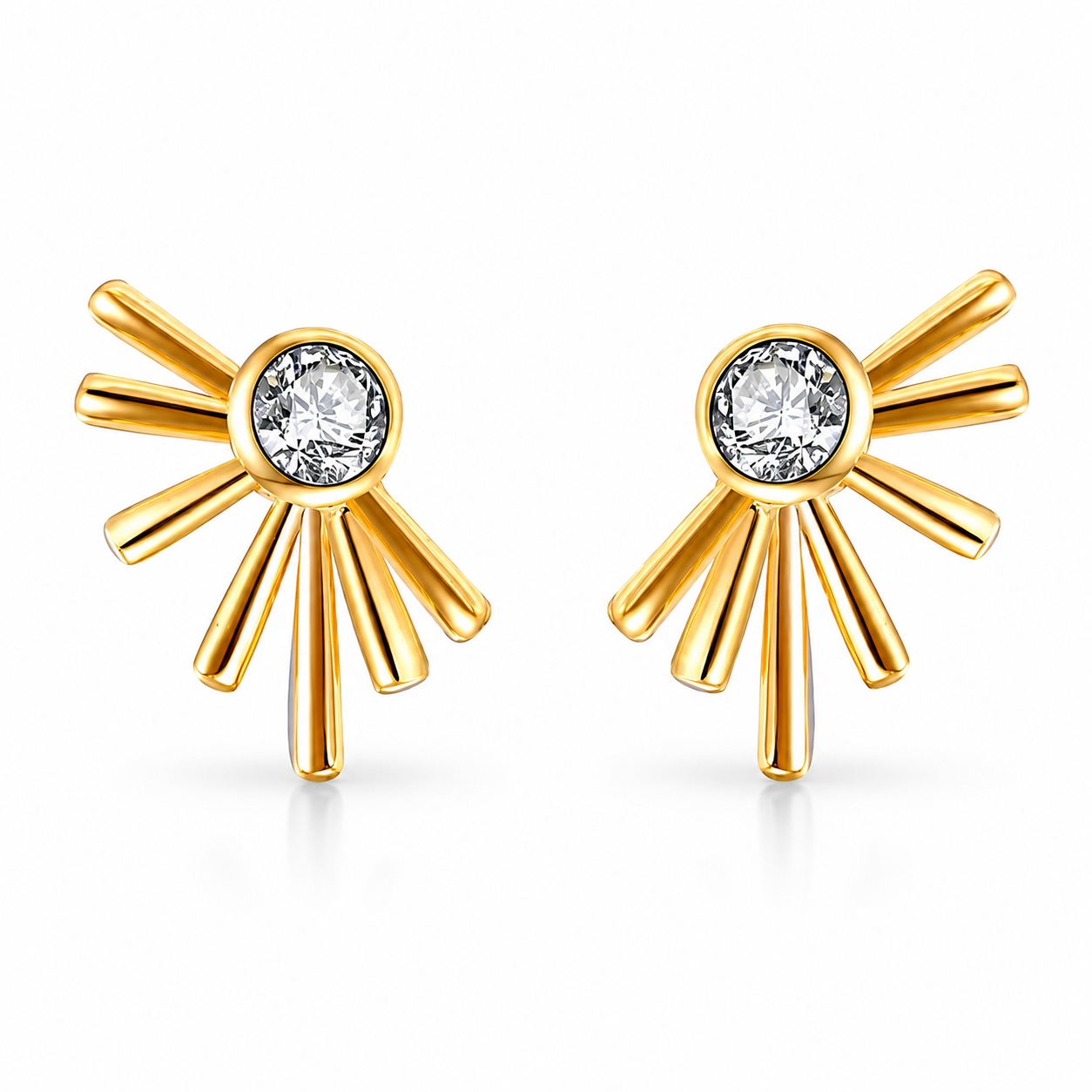 Solar Ray Gold Earrings