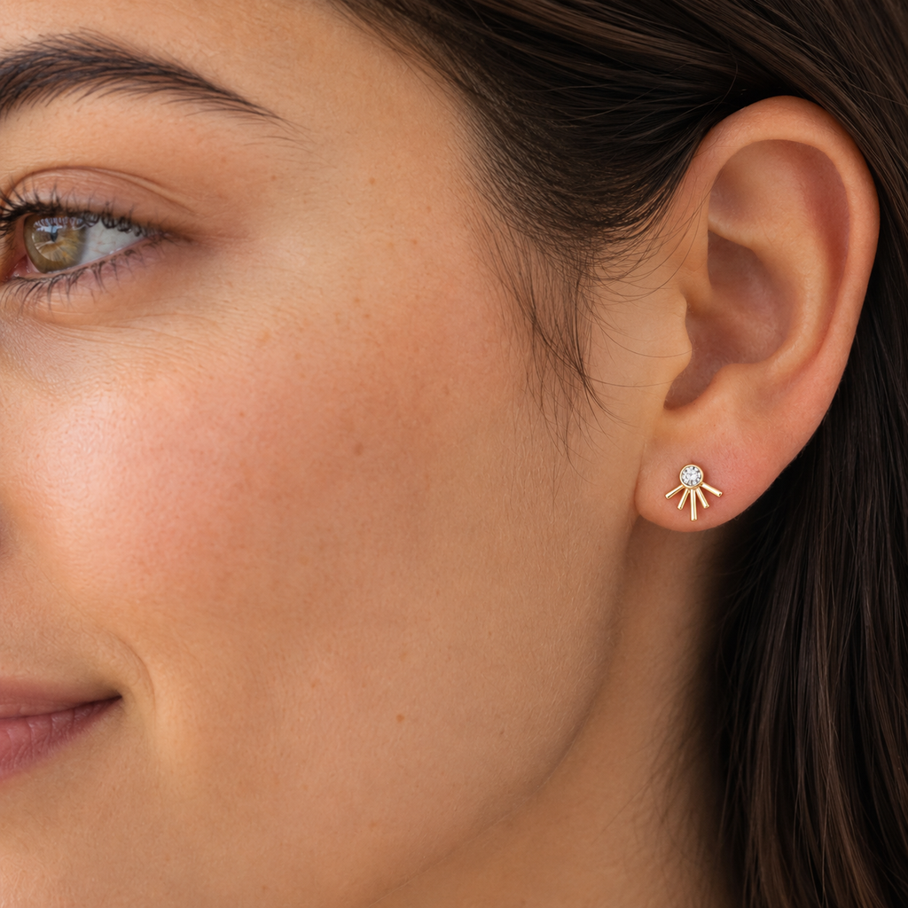 Solar Ray Gold Earrings