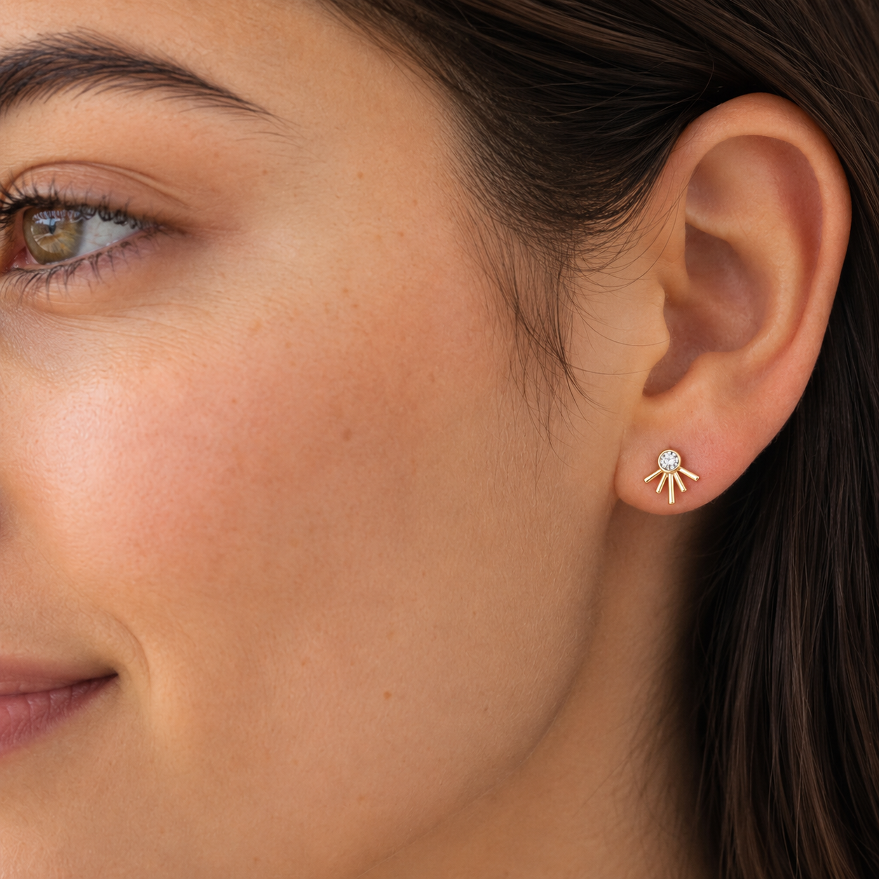 Solar Ray Gold Earrings