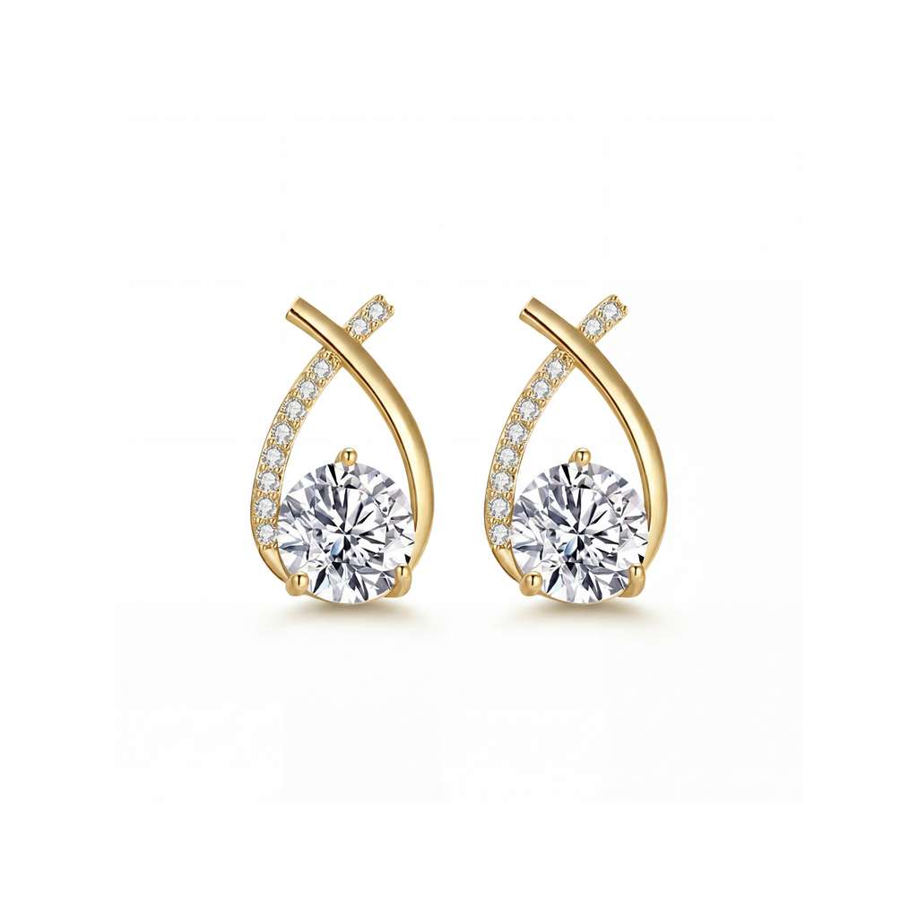 Diamond Tear Earrings