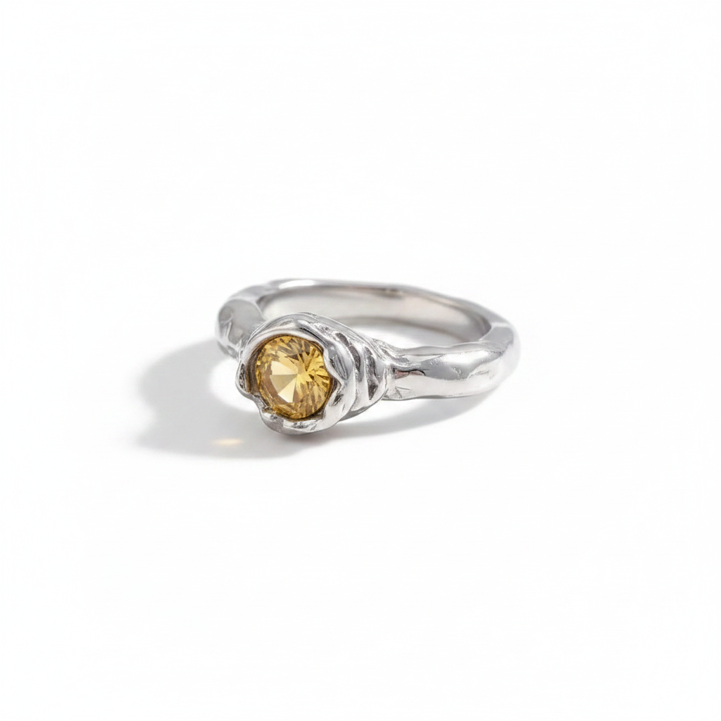 Champagne Silver Ring
