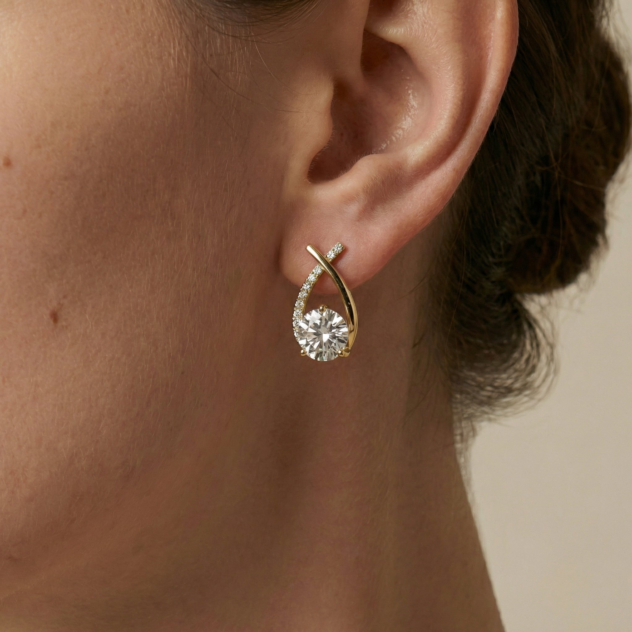 Diamond Tear Earrings