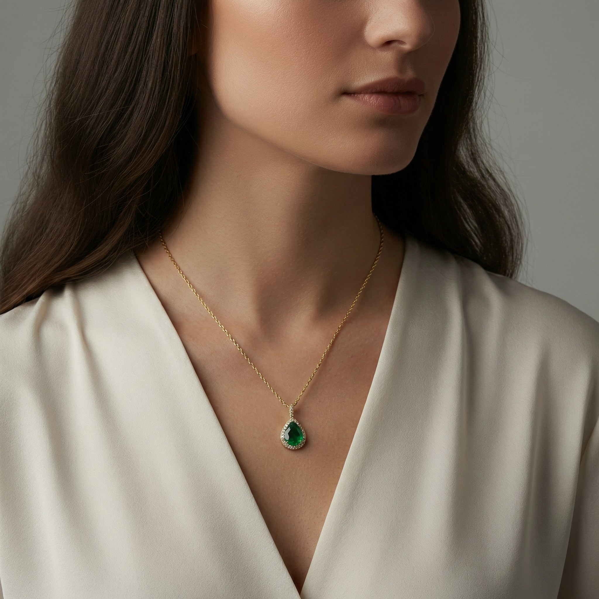 Emerald Tear Necklace