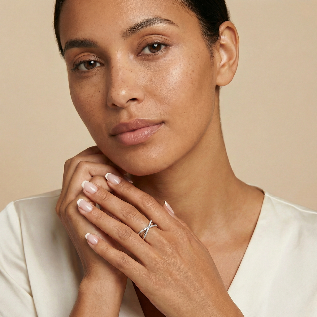 Eternity Stone Ring Silver