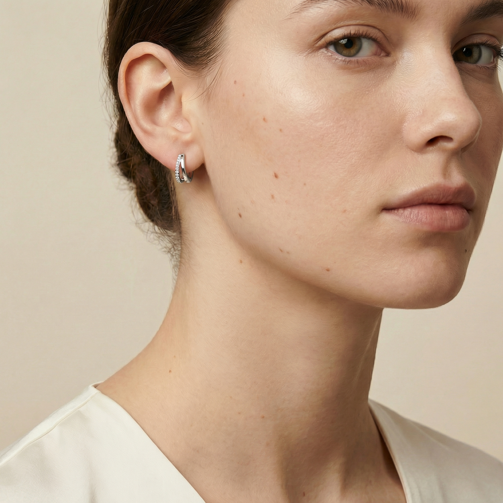 Dual Earrings Silver