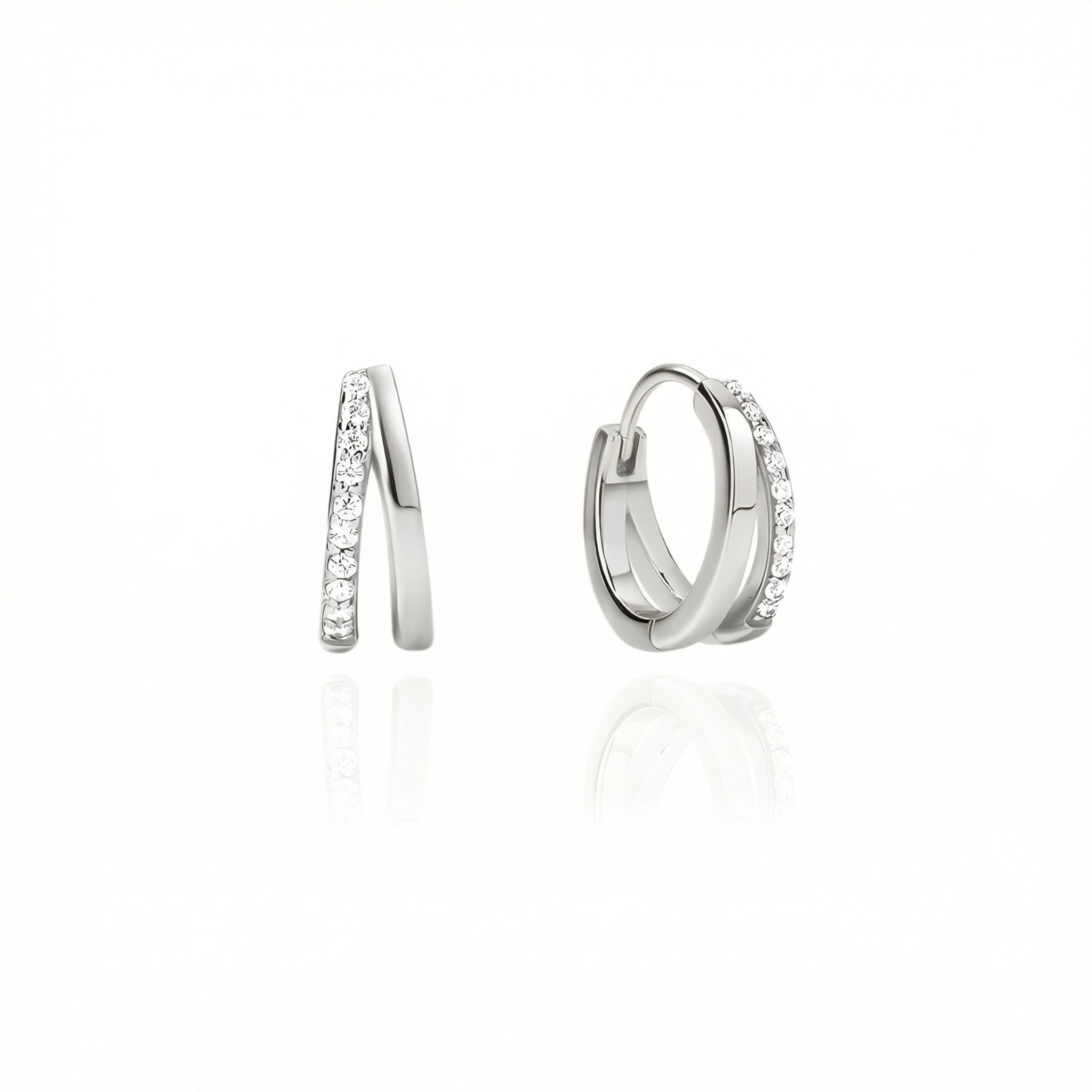 Dual Earrings Silver