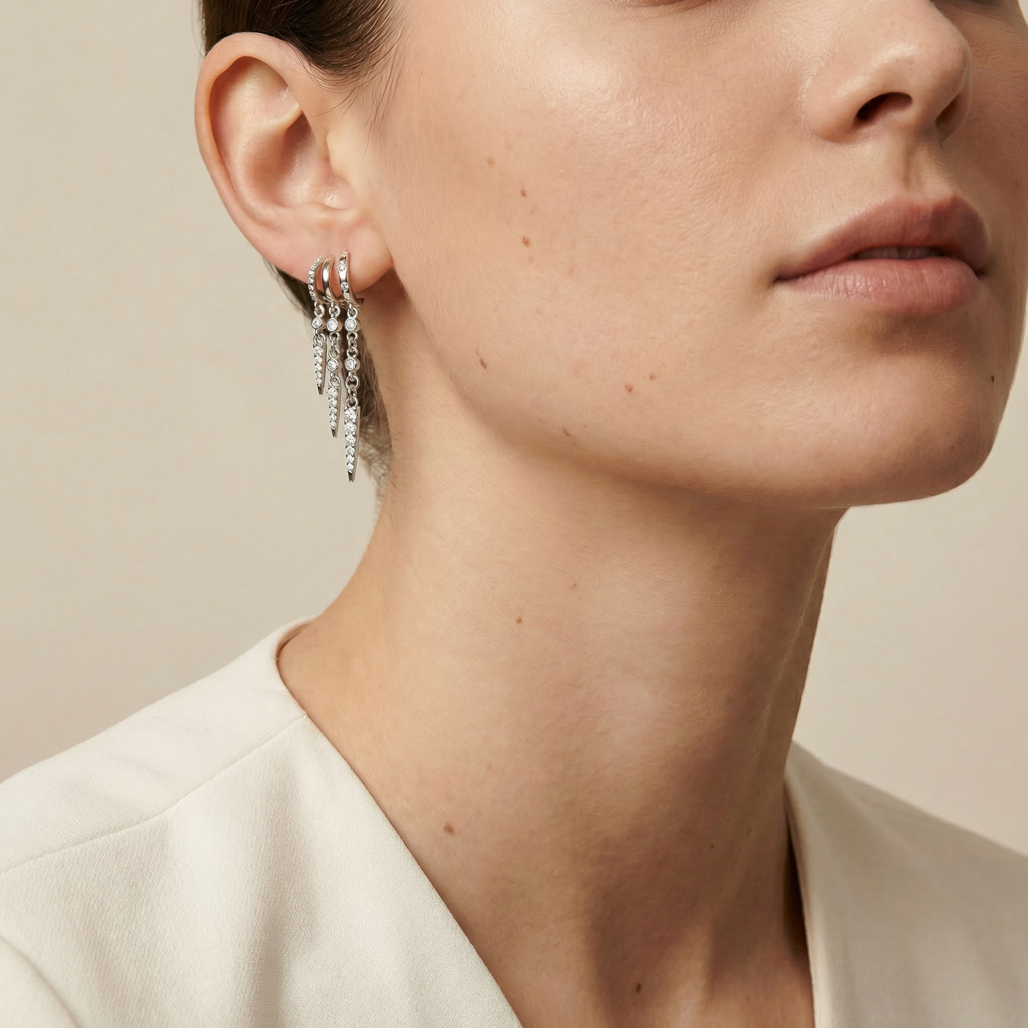 Glitter Earrings Silver