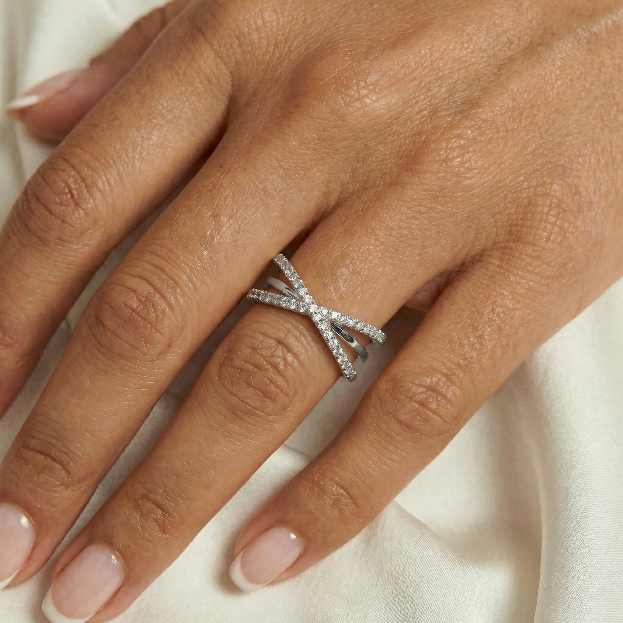 Eternity Stone Ring Silver