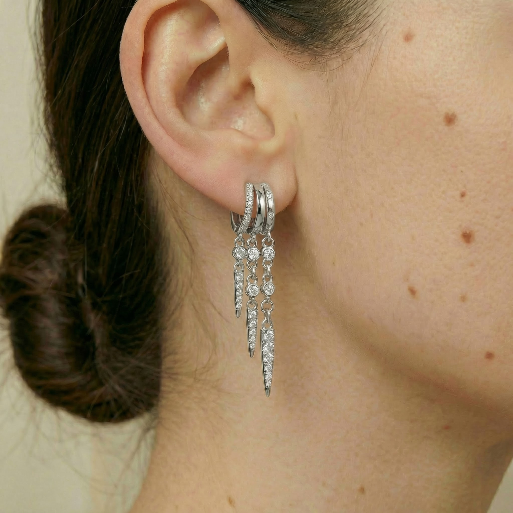 Glitter Earrings Silver