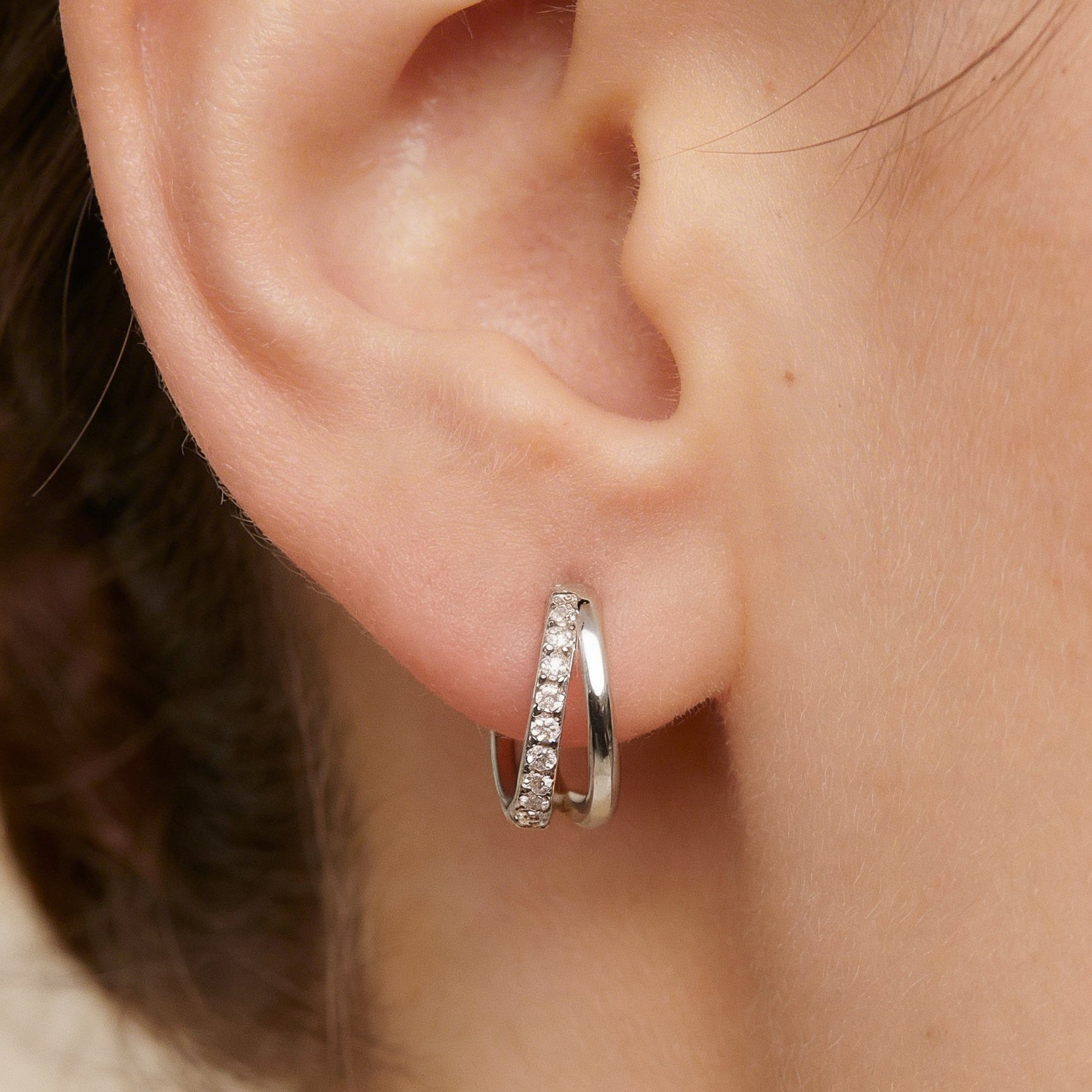 Dual Earrings Silver